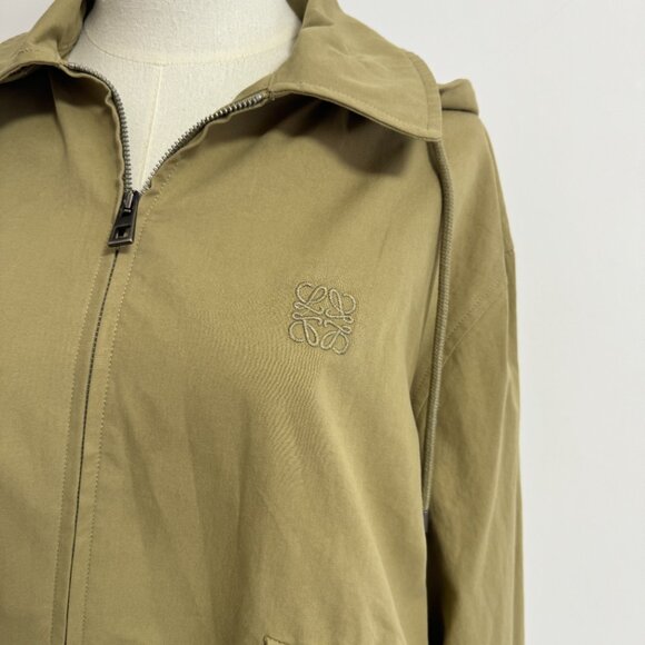 LOEWE Hooded striped poplin-paneled embroidered cotton-twill jacket - Picture 8 of 14